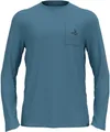 Odlo Herren Langarm Wandershirt Merino 200 Funktionsshirt Wandern Atmungsaktiv Hiking Shirt, Provincial Blue, XL EU