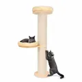 PET VIOLET Kratzbaum wandmontierbar 126 cm hoch – mittelgroßer Katzenbaum mit Premium Sisal Säulen Beige