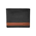 Fossil Brieftasche für Herren Quinn, 100% Leder Bifold schwarz 11,4 cm L x 2,5 cm B x 9,5 cm H ML3653001