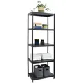 Industrial Design Metallregal 61x41x170 Standregal 5 Ebenen Metall Regal Schwarz