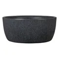 Scheurich Linetto Bowl 30, Pflanzgefäß/Blumentopf/Pflanzkübel, rund, Farbe: Stony Black, hergestellt mit recyceltem Kunststoff, 10 Jahre Garantie, für den Außenbereich