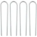 Relaxdays Bodenanker 4er Set Verzinktes Eisen Silber Robust 30 cm x 7 cm x 1 cm 360 g