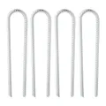 Relaxdays Bodenanker Trampolin, 4er Set, Erdanker U-Form, verzinkt, stabil, XXL Erdhaken, HxBxT: 30 x 7 x 1 cm, Silber