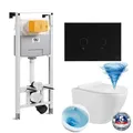 OLI Zoldo Wand-WC Set Tornado Vorwandelement WC-Sitz Betätigungsplatte Schwarz