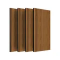 IZODEKOR 3D Wandpaneele Holz Schalldämmung, Schallabsorber Akustikpaneele Holz, Wanddeko Wohnzimmer, Wandverkleidung innen, Schallschutz | 4er Set, Walnuss