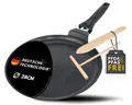 divory Crêpepfanne Pizzapfanne beschichtet, abnehmbarer Griff, alle Herdarten (28 cm), Aluminium, Induktion, abnehmbarer Griff