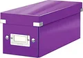 LEITZ CD-Ablagebox Click & Store WOW, violett aus Hartpappe mit PP-Folie kaschiert, für 165 CDs in Papier - 1 Stück (6041-00-62)