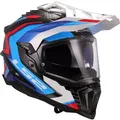 LS2 MX701 Explorer Carbon Frontier II, Endurohelm - Schwarz/Blau/Weiß/Rot - L
