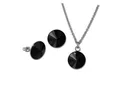 Amello Amello Edelstahl Schmuckset Ohrring, Kette (2-tlg., Schmucksets), Damen Schmucksets, Edelstahl (Stainless Steel), Farbe: schwarz