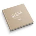 itenga Gästebuch Willkommensbuch Gästebuch Schön DASS du da bist I 21,0 x 21,0 cm, 88 Blanko Seiten I ideal als Fotoalbum oder zum Festhalten von Erinnerungen