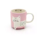 Kaffeebecher Katze Rosa Keramik Tasse Cute Animal Meow Becher Süßes Motiv Meow