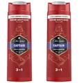 ✅ Old Spice Captain Duschgel Shampoo Shower Gel Herren Körper Haar 2x 400ml ✅