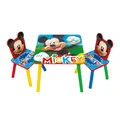 ARDITEX – Tisch- und 2 Stuhl-Set aus Holz für Kinder Offizielle Lizenz Mickey Mouse – Tisch 50x50x44 cm/Stuhl 26,5x26,5x50 cm – Bunt – Ideal zum Spielen, Malen und Basteln