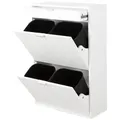 Happy Home Platzsparender Mülleimerschrank mit 4 Einräumen für Mülltrennung 62 cm x 90 cm x 24 cm