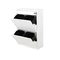 Mülleimerschrank mit Schublade & 4 Abfalleimer - ca. 62 x 25 x 90 cm - Weiß
