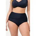 Ulla Popken Bustier-Bikini Bikini-Hose Drapierung High Waist schwarz 46