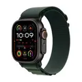 Apple Watch Ultra 2 GPS+ Cellular 49mm Black Titanium Case with Dark Green Alpine Loop