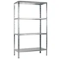 SCHULTE Regalwelt Steckregal mit 4 PowerMAX Fachböden, 50 kg Tragkraft, 137x75x30 cm (HxBxT), verzinkt (Lagerregal, Werkstattregal, Kellerregal, Garagenregal, Metallregal
