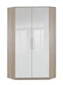 Eckschrank Greven Kleiderschrank 95x95cm Eiche Sägerau weiß Hochglanz