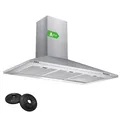 Dunstabzugshaube Edelstahl 90 cm Abluft 370 m3 pro h Wandhaube Küche Montage