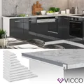 Küchenarbeitsplatte R-Line Marmor Weiß 20 cm Vicco