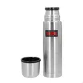 THERMOS LIGHT & COMPACT BEVERAGE BOTTLE 0,50l, stainless steel mat, Thermosflasche Edelstahl, Isolierflasche silber mit Trinkbecher, 12 h heiß / 24 h kalt, spülmaschinenfest, absolut dicht