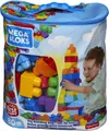 065541083271 Mega Bloks  Klasyczna niebieska - torba 80 klocków MATTEL