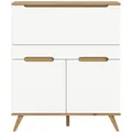 Inn.Furn Sekretär, Weiß, Eiche, Holzwerkstoff, Nachbildung,Eiche, Uni, Holz Optik, 2 Fächer, 1 Schubladen, Rechteckig, 40x118x110 cm, FSC Mix, Arbeitszimmer, Schreibtische, Sekretäre