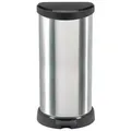 PROREGAL® Mülleimer Tretabfalleimer, 5 Liter Fassungsvermögen, Metall-Optik silberfarben 40 l