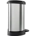 Tretabfalleimer | 40 Liter Fassungsvermögen | Metall-Optik - Schwarz