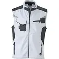 James&nicholson - Jn Workwear Softshell Vest Jn845 100%pes, White/carbon, Größe 2xl