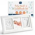 Niimo® Baby Handabdruck und Fußabdruck Set – Ton Abdruckset mit Bilderrahmen, Stempeln & Schablone – Detailgetreues Baby Abdruckset, Neugeborenen Geschenk zur Geburt, Taufe & Babyparty (0-9 Monate)