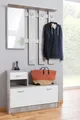 Garderobe Rudolf ( Garderobe, Spiegel und Schuhschrank) - Beton/Weiß