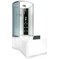 AcquaVapore Grossraumdusche Wanne Dusche Kombination Weiß K50-R00 100x170, Sicherheitsglas ESG, inklusive Duschwanne, Rutschsicher, Schnelle Reinigung, Nackenstütze weiß