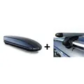 Skibox Dachbox schwarz VDP-MAA460G großer Dachkoffer kompatibel mit Ski 460 Liter abschließbar + Alu-Relingträger Dachgepäckträger für Mitsubish