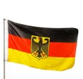 PHENO FLAGS Flagge Premium Deutschland Flagge mit Adler 90 x 150 cm Fahne (Hissflagge für Fahnenmast), Inkl. 2 Messing Ösen