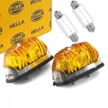 2x HELLA Blinkleuchte verchromt links rechts Blinker 12V K (18W) + Glühlampen