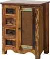MASSIVMOEBEL24 Kommode Altholz 70x40x85 mehrfarbig lackiert NATURE OF SPIRIT #127