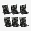 Beautissu Flores Niedriglehner 6er 100x50 cm schwarz mit Blumen