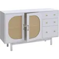 MCW Sideboard P52 Poly-Rattan MDF Melamin 80x120x40cm Weiß