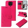 Handyhülle für Xiaomi Redmi Note 9 Klapp Case Tasche Blume Schmetterling Pink