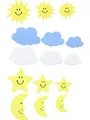 Glorex Moosgummi Glorex Moosgummi Sticker Sonne Mond Wolken