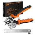 Leather Belt Puncher 2-4mm Rotating Hole Pliers with Lever Gear