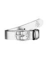 Merry Style Damen Gürtel Ledergürtel D41 (Silber Logo, 95 cm (Gesamtlänge 110 cm))