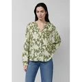 s.Oliver Langarmbluse Bluse Fließende Viskose-Bluse mit All-over-Print bunt|grün L (40)
