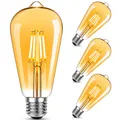NUODIFAN Edison Vintage Glühbirne, 3 Stück Edison LED Lampe Warmweiß E27 Retro Glühbirne Ideal für Nostalgie und Retro Beleuchtung im Haus Café Bar usw