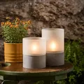 Lights4fun TruGlow® Solar-Kerzen im Glas 2er-Set | LED Kerzen Außen Flackernd Warmweiß | IP44 | Garten Terrasse Balkon Deko | Solarkerze Outdoor Wasserdicht