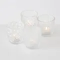 Windlicht Glas klar Teelichthalter 4er Set