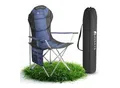Juskys Campingstuhl Lido mit Getränkehalter & Tasche - Camping Klappstuhl gepolstert - Stuhl Blau
