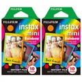 Fuji Instax Mini Rainbow Colors Sofortbildfilm für Fujifilm Instax Mini Kamera, 20 Stück